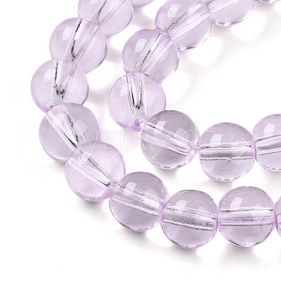Baking Paint Transparent Glass Beads Strands DGLA-N006-8mm-05-1