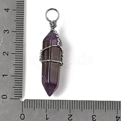 Natural Amethyst Double Terminated Pointed Pendants G-J062-02P-1
