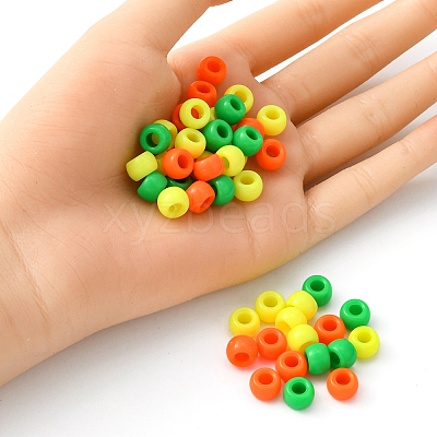 300Pcs 3 Colors Resin European Large Hole Beads RESI-YW0001-35-1