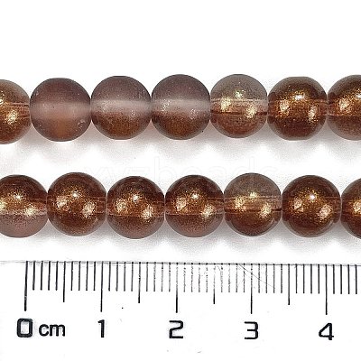 Frosted Transparent Glass Bead Strands X1-GLAA-P065-8mm-13-1