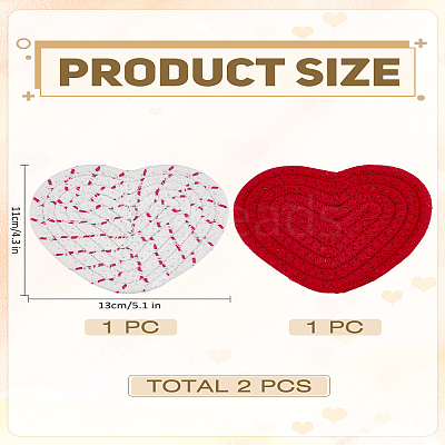 2Pcs 2 Colors Cotton Cup Mats AJEW-LP0006-41A-1