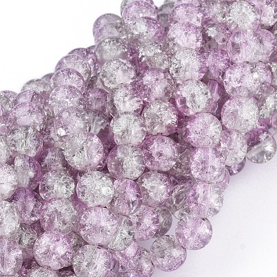 Crackle Glass Beads Strands X-CCG-Q002-8mm-02-1