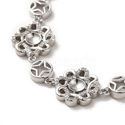 Brass with Rhinestone Chain Bangle Making BJEW-B077-02C-1