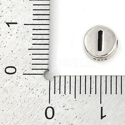 925 Sterling Silver Flat Round with Letter Beads LS-STER-G044-01AS-I-1