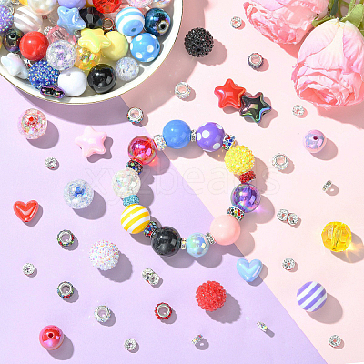 24Pcs 12 Styles Opaque Acrylic Beads MACR-YW0004-70-1