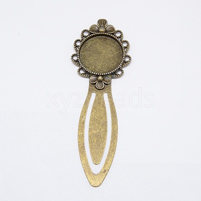 Tibetan Style Bookmark Cabochon Settings TIBE-S169-AB-NR-1