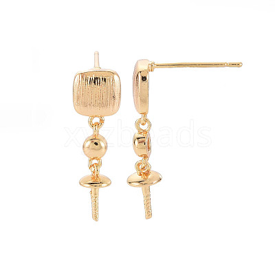 Brass Stud Earring Findings KK-S364-053-1