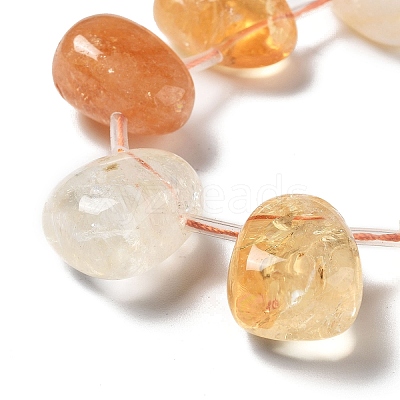 Heated Natural Citrine Beads Strands G-P528-E02-01-1