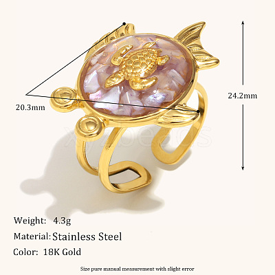 304 Stainless Steel and Enamel Cuff Rings FS-WGFF68F-15-1
