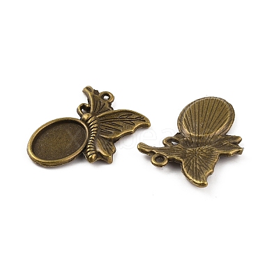 Tibetan Style Alloy Pendant Cabochon Settings FIND-WH0146-31AB-1