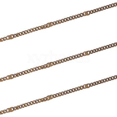 Soldered Brass Coated Iron Curb Chains CH-CJ0001-01A-AB-1