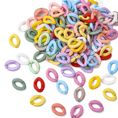 Opaque Spray Painted Acrylic Linking Rings OACR-S036-001A-I-2-1