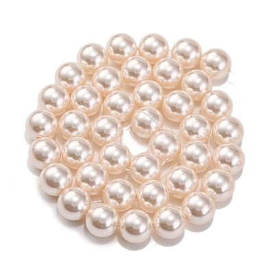 Baking Paint Pearlized Glass Pearl Round Bead Strands PEAR-H019-02D-02-1