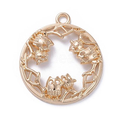 Zinc Alloy Open Back Bezel Pendants PALLOY-E577-28KCG-1