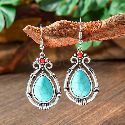 Bohemian Style Alloy Acrylic Dangle Earrings WG0B115-07-1