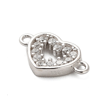 925 Sterling Silver Micro Pave Cubic Zirconia Connector Charms STER-U009-03P-02-1