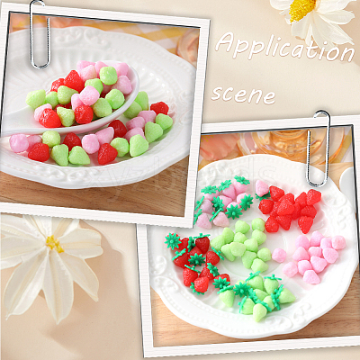 150Pcs 3 Styles PVC Strawberry Display Decorations DJEW-SC0001-31B-1