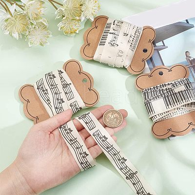 12M 3 Styles Printed Cotton Ribbons OCOR-NB0001-57-1