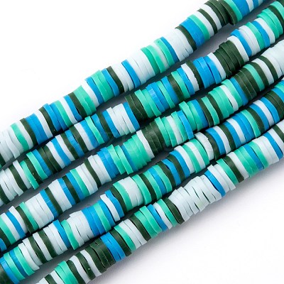 Handmade Polymer Clay Beads Strands CLAY-R089-6mm-T02B-1
