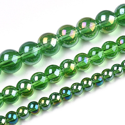 Electroplate Transparent Glass Beads Strands GLAA-T032-T4mm-AB07-1