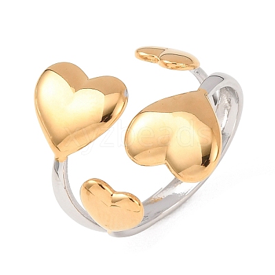 304 Stainless Steel Open Cuff Rings for Women RJEW-K321-01E-1