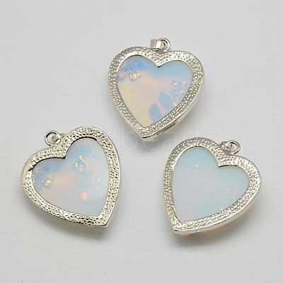Heart Opalite Pendants X-GP356-5-1