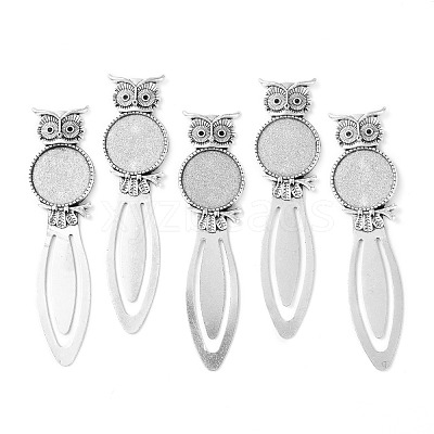 Owl Vintage Tibetan Style Alloy Bookmarks Cabochon Settings X-TIBE-Q032-28AS-NR-1