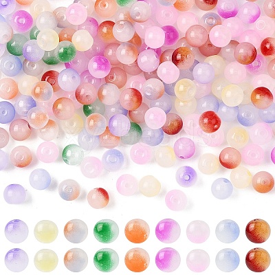 400Pcs Baking Paint Transparent Glass Beads DGLA-YW0001-61A-1