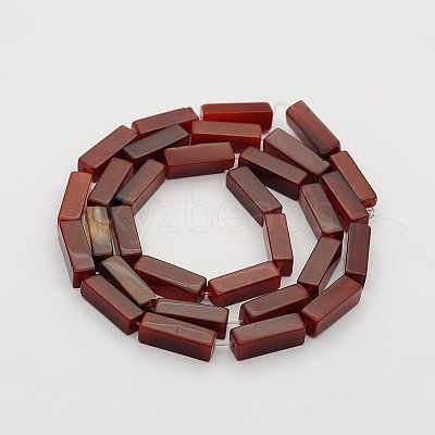 Cuboid Natural Carnelian Beads Strands G-N0153-20-1
