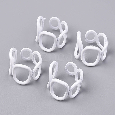 Spray Painted Alloy Cuff Rings RJEW-T011-26-RS-1