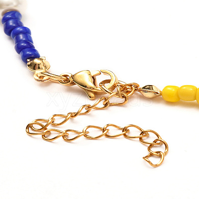 Glass Seed & Glass Pearl Beaded Necklace for Girl Women X1-NJEW-TA00007-1