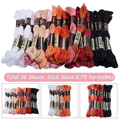 3 Sets 3 Style 6-Ply Polyester Embroidery Floss OCOR-GF0003-41A-1