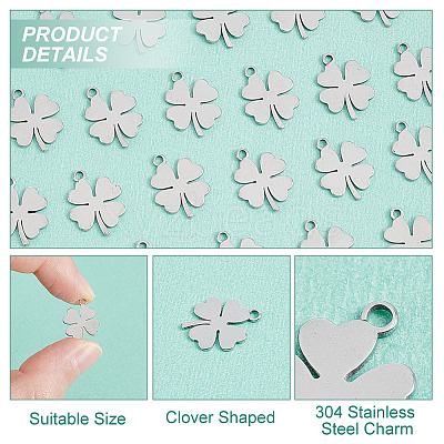 50Pcs 304 Stainless Steel Charms STAS-AR0001-45-1