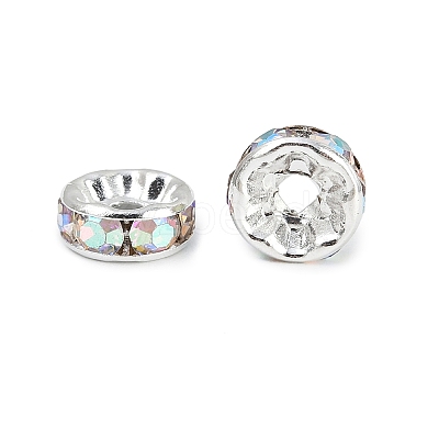 Brass Grade A Rhinestone Spacer Beads RB-A004-4-1