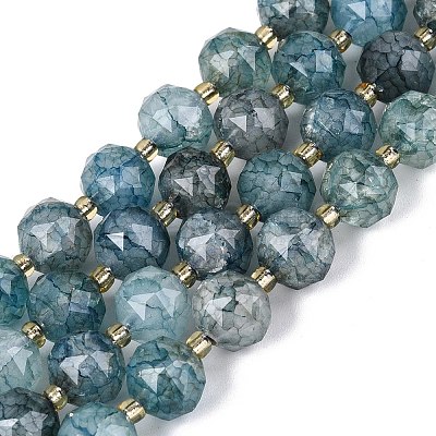 Ombre Effect Dyed Transparent Crackle Glass Beads Strands GLAA-Q111-10MM-01-1