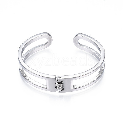 Crystal Rhinestone Open Cuff Bangle BJEW-S118-146P-1