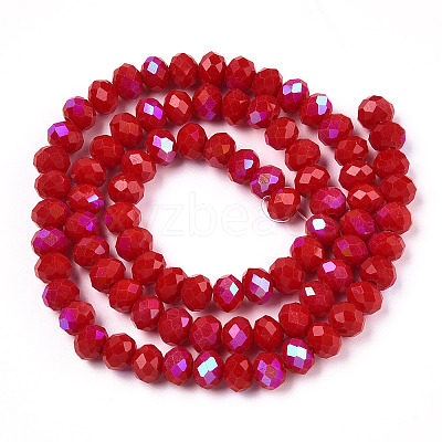 Electroplate Opaque Solid Color Glass Beads Strands LS-EGLA-A044-P6mm-L02-1