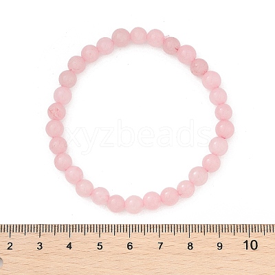 Natural Rose Quartz Bead Stretch Bracelets X-BJEW-K212-A-045-1
