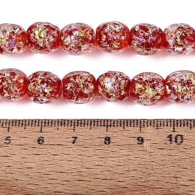 Handmade Foil Glass Beads Strands FOIL-Q002-05B-1
