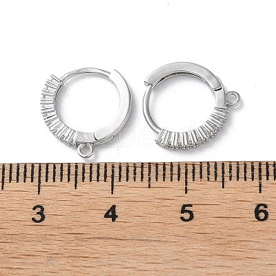 Brass Micro Pave Cubic Zirconia Hoop Earring Findings KK-P257-05P-1