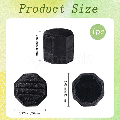 Velvet Cover Plastic Couple Ring Box VBOX-WH20003-001A-1