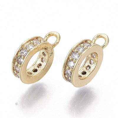 Brass Micro Pave Clear Cubic Zirconia Tube Bails LS-KK-S348-486-NF-1