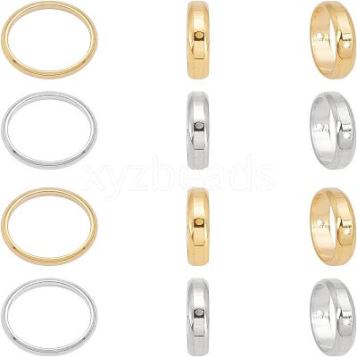 12pcs 2 Colors 304 Stainless Steel Bead Frames STAS-UN0023-58-1