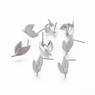 Brass Stud Earring Findings KK-F738-43P-1