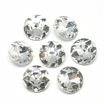 Pointed Back Glass Rhinestone Cabochons RGLA-T029-10mm-01-1