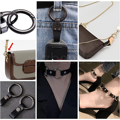 16Pcs 8 Styles Alloy Spring Gate Rings FIND-PH0007-80P-1