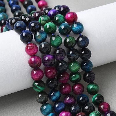Natural Tiger Eye Beads Strands G-B133-A02-8MM-06-1