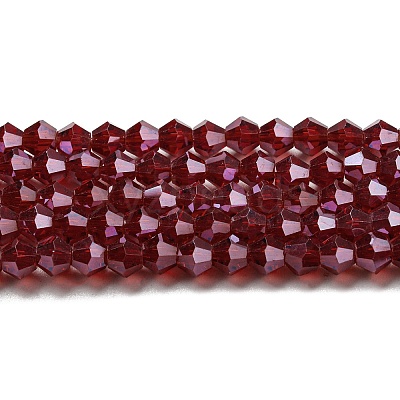 Transparent Electroplate Glass Beads Strands GLAA-F029-4mm-C27-1