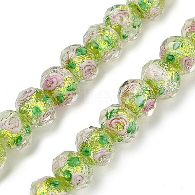 Handmade Foil Lampwork Beads Strands FOIL-S136-001H-1