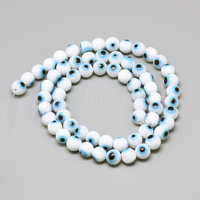 Handmade Lampwork Evil Eye Beads Strands LAMP-R140-4mm-01-1